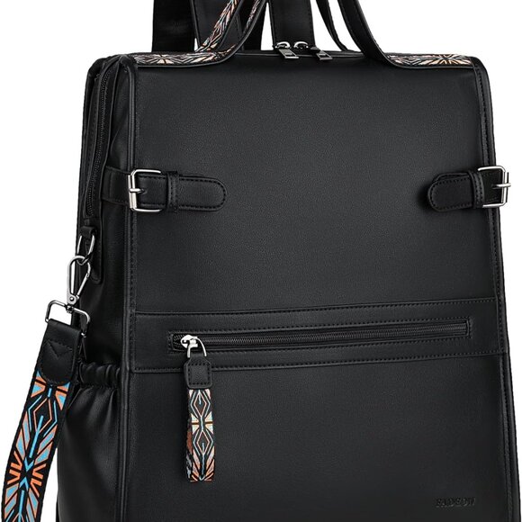 Leather Laptop Backpack for Women, Designer Ladies Work Travel